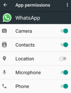 إذن تطبيق WhatsApp على هاتف android