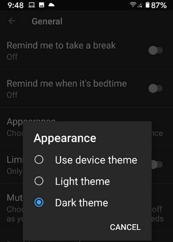 كيفية تعطيل YouTube Dark Mode على Android