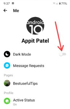 قم بتمكين الوضع الداكن في تطبيق Facebook Messenger على Android