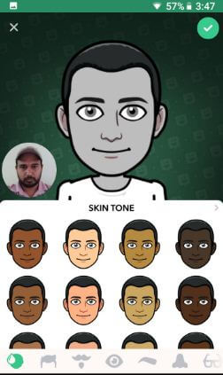 قم بإنشاء Bitmoji Snapchat android الخاص بك