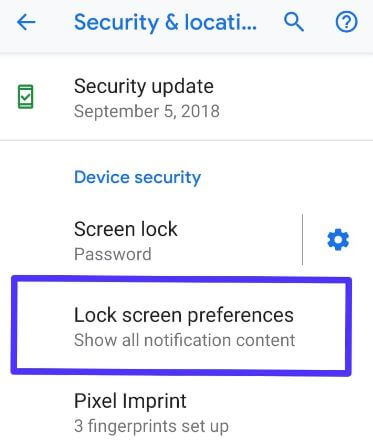 تغيير إعدادات إشعارات Android Pixel 3