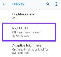 كيفية تشغيل / إيقاف الإضاءة الليلية على Pixel 3 و Pixel 3 XL